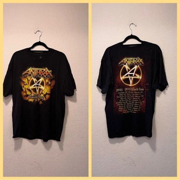 Anthrax Concert T Shirt Mens XL World Tour 2011 - 2012 Double Sided Black. - Picture 1 of 4